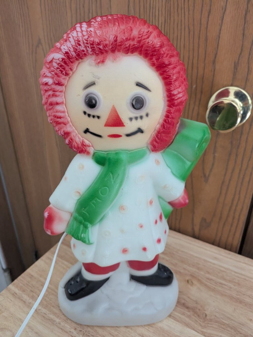 VTG Holiday Blow Mold Raggedy Ann Christmas Light Up Working 1973 Yard Decor - Picture 8 of 12
